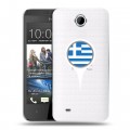 Полупрозрачный дизайнерский силиконовый чехол для HTC Desire 300 флаг греции