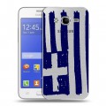 Полупрозрачный дизайнерский пластиковый чехол для Samsung Galaxy J7 флаг греции