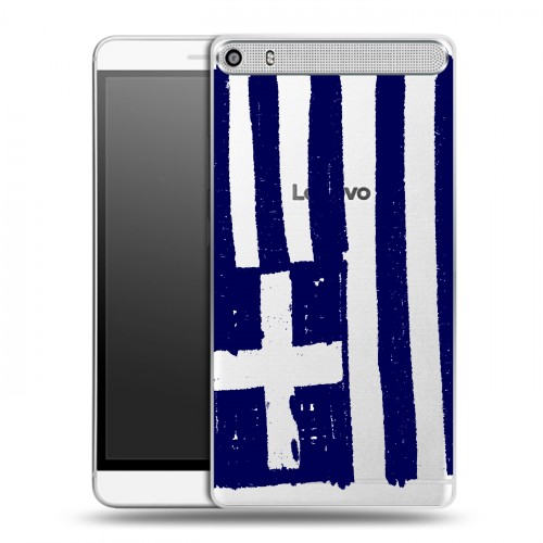 Полупрозрачный дизайнерский пластиковый чехол для Lenovo Phab Plus флаг греции