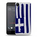 Полупрозрачный дизайнерский пластиковый чехол для HTC Desire 825 флаг греции