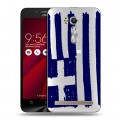 Полупрозрачный дизайнерский силиконовый чехол для ASUS Zenfone Go 5.5 флаг греции