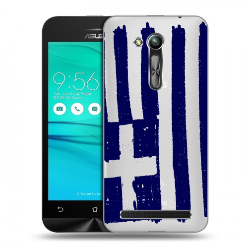 Полупрозрачный дизайнерский пластиковый чехол для ASUS ZenFone Go 4.5 ZB452KG флаг греции