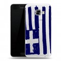Полупрозрачный дизайнерский пластиковый чехол для Samsung Galaxy C5 флаг греции