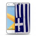 Полупрозрачный дизайнерский пластиковый чехол для HTC One A9S флаг греции