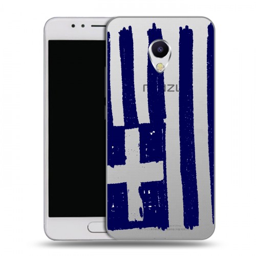 Полупрозрачный дизайнерский силиконовый чехол для Meizu M5s флаг греции