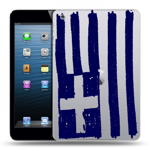 Полупрозрачный дизайнерский пластиковый чехол для Ipad Mini флаг греции