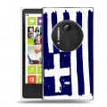 Полупрозрачный дизайнерский пластиковый чехол для Nokia Lumia 1020 флаг греции
