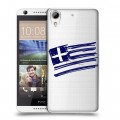 Полупрозрачный дизайнерский силиконовый чехол для HTC Desire 626 флаг греции