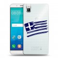 Полупрозрачный дизайнерский пластиковый чехол для Huawei ShotX флаг греции