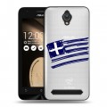 Полупрозрачный дизайнерский пластиковый чехол для ASUS ZenFone Go 4.5 флаг греции