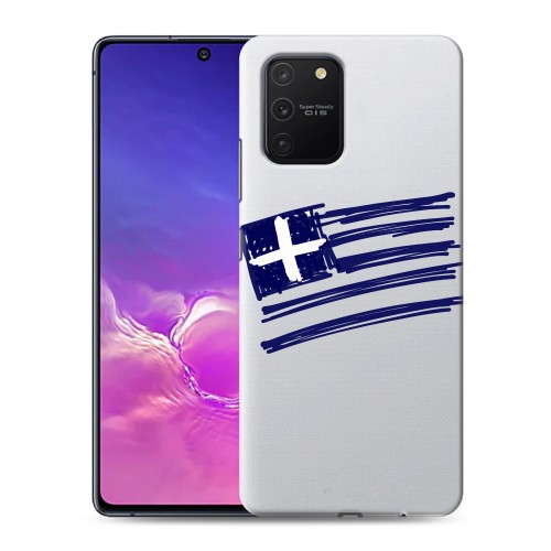 Полупрозрачный дизайнерский пластиковый чехол для Samsung Galaxy S10 Lite флаг греции