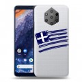 Полупрозрачный дизайнерский пластиковый чехол для Nokia 9 PureView флаг греции