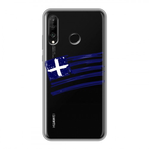 Полупрозрачный дизайнерский силиконовый чехол для Huawei P30 Lite флаг греции