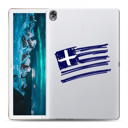 Полупрозрачный дизайнерский пластиковый чехол для Huawei MediaPad M6 10.8 флаг греции