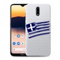 Полупрозрачный дизайнерский силиконовый чехол для Nokia 2.3 флаг греции