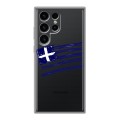 Полупрозрачный дизайнерский силиконовый чехол для Samsung Galaxy S24 Ultra флаг греции