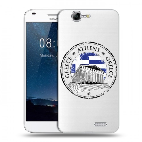 Полупрозрачный дизайнерский силиконовый чехол для Huawei Ascend G7 флаг греции
