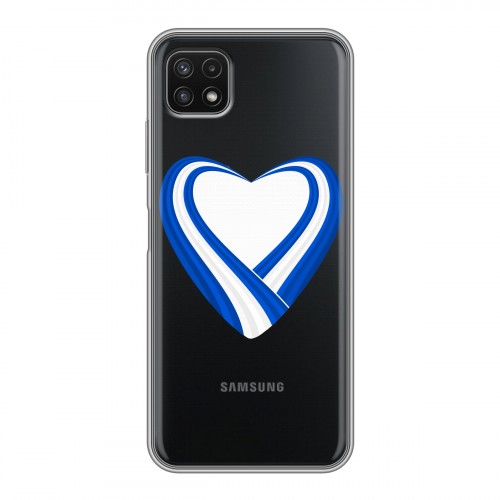 Полупрозрачный дизайнерский силиконовый с усиленными углами чехол для Samsung Galaxy A22s 5G флаг греции
