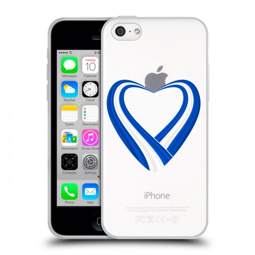 Полупрозрачный дизайнерский пластиковый чехол для Iphone 5c флаг греции