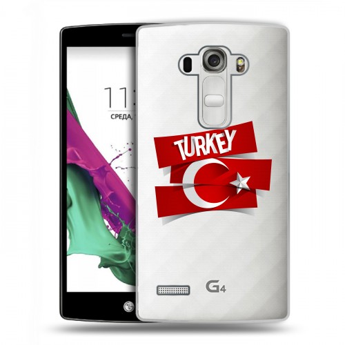 Полупрозрачный дизайнерский пластиковый чехол для LG G4 S Флаг Турции