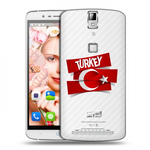 Полупрозрачный дизайнерский пластиковый чехол для Elephone P8000 Флаг Турции