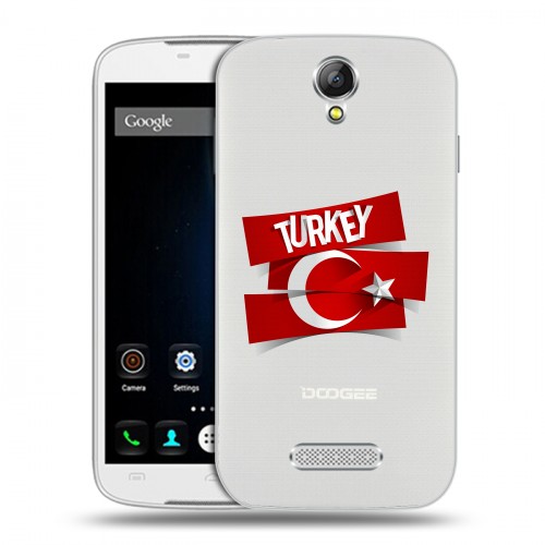 Полупрозрачный дизайнерский силиконовый чехол для Doogee X6 Флаг Турции