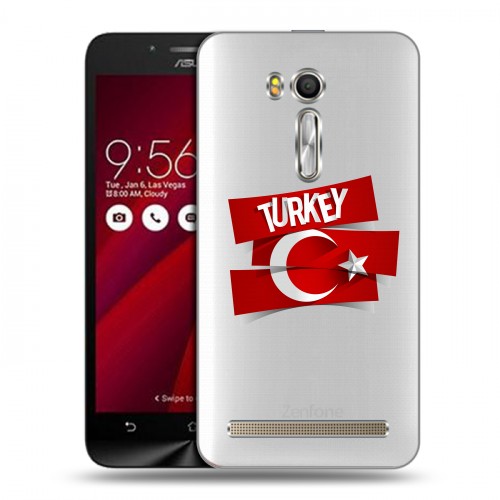 Полупрозрачный дизайнерский силиконовый чехол для ASUS Zenfone Go 5.5 Флаг Турции