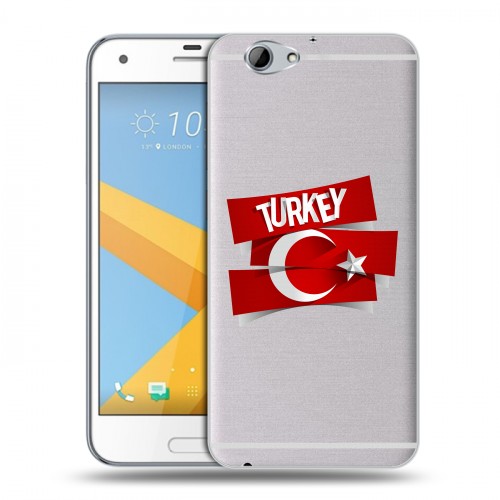 Полупрозрачный дизайнерский пластиковый чехол для HTC One A9S Флаг Турции