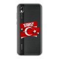 Полупрозрачный дизайнерский пластиковый чехол для Huawei Honor 8s Флаг Турции