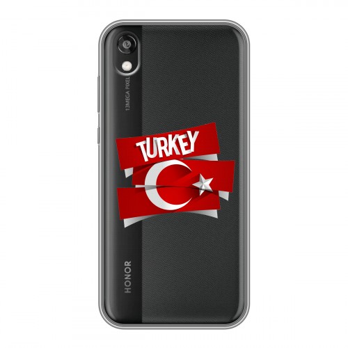 Полупрозрачный дизайнерский силиконовый с усиленными углами чехол для Huawei Honor 8s Флаг Турции