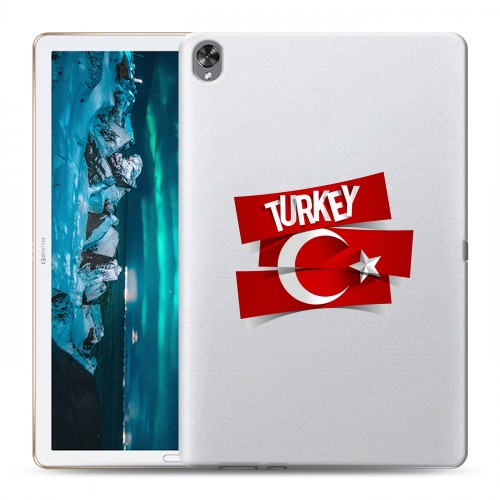 Полупрозрачный дизайнерский пластиковый чехол для Huawei MediaPad M6 10.8 Флаг Турции