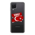 Полупрозрачный дизайнерский пластиковый чехол для Samsung Galaxy A12 Флаг Турции