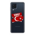 Полупрозрачный дизайнерский пластиковый чехол для Samsung Galaxy A22 Флаг Турции