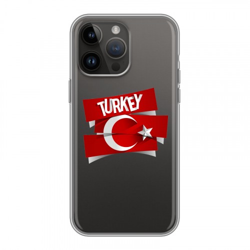 Полупрозрачный дизайнерский силиконовый чехол для Iphone 14 Pro Max Флаг Турции