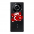 Полупрозрачный дизайнерский силиконовый чехол для Realme 11 Pro Флаг Турции