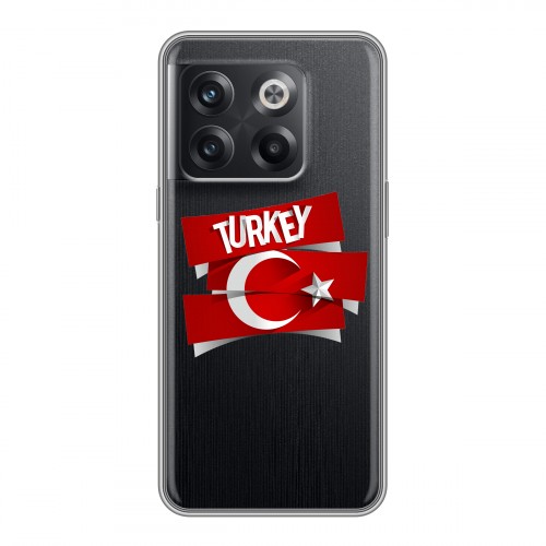 Полупрозрачный дизайнерский силиконовый чехол для OnePlus 10T Флаг Турции