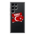 Полупрозрачный дизайнерский пластиковый чехол для Samsung Galaxy S24 Ultra Флаг Турции