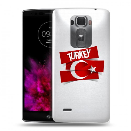 Полупрозрачный дизайнерский пластиковый чехол для LG G Flex 2 Флаг Турции