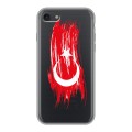 Полупрозрачный дизайнерский силиконовый с усиленными углами чехол для Iphone 7 Флаг Турции