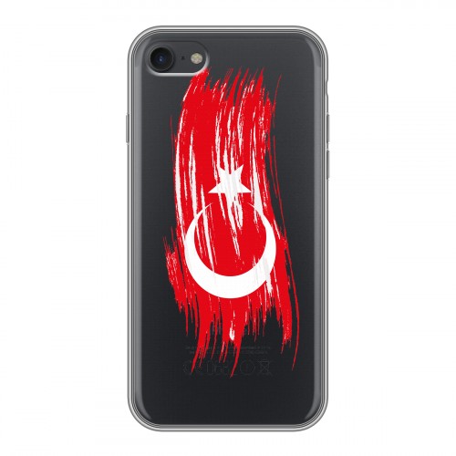 Полупрозрачный дизайнерский силиконовый с усиленными углами чехол для Iphone 7 Флаг Турции