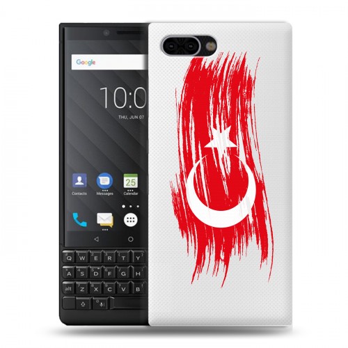 Полупрозрачный дизайнерский пластиковый чехол для BlackBerry KEY2 Флаг Турции