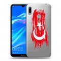 Полупрозрачный дизайнерский пластиковый чехол для Huawei Y6 (2019) Флаг Турции