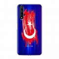 Полупрозрачный дизайнерский пластиковый чехол для Huawei Honor 20 Флаг Турции