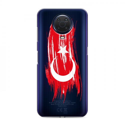 Полупрозрачный дизайнерский пластиковый чехол для Nokia G20 Флаг Турции