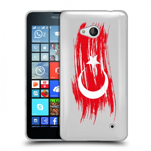 Полупрозрачный дизайнерский силиконовый чехол для Microsoft Lumia 640 Флаг Турции