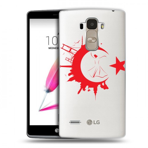 Полупрозрачный дизайнерский пластиковый чехол для LG G4 Stylus Флаг Турции