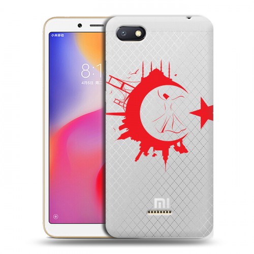 Полупрозрачный дизайнерский пластиковый чехол для Xiaomi RedMi 6A Флаг Турции