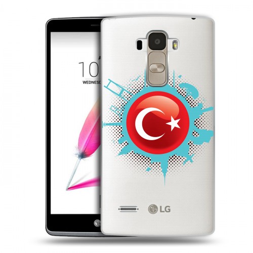 Полупрозрачный дизайнерский пластиковый чехол для LG G4 Stylus Флаг Турции