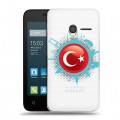 Полупрозрачный дизайнерский пластиковый чехол для Alcatel One Touch Pixi 3 (4.5) Флаг Турции