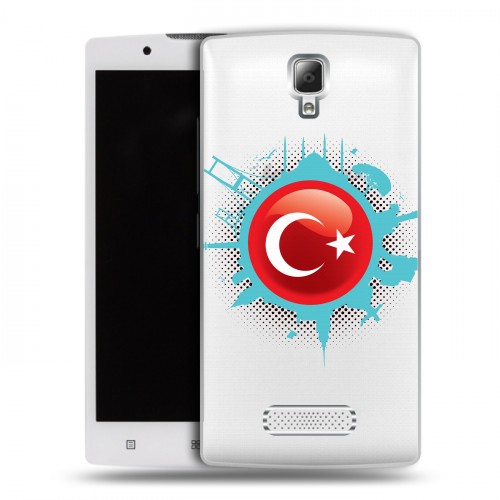 Полупрозрачный дизайнерский пластиковый чехол для Lenovo A2010 Флаг Турции
